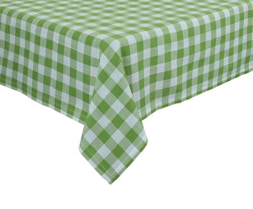 Xia Home Fashions Gingham Check Tablecloth, 60 by 84-Inch, Green