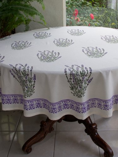 Lavender Dreams ~ French Provence Round White Table cloths 90 Round