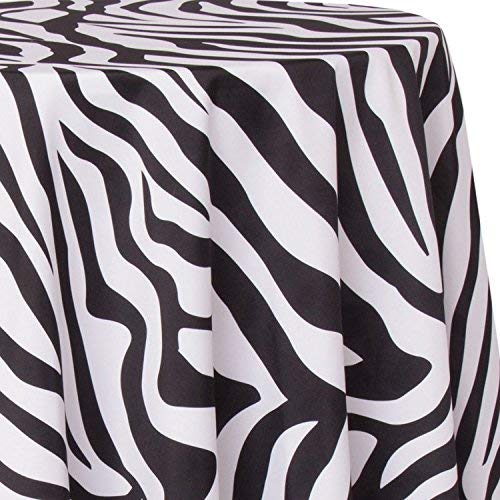 Ultimate Textile Zebra 60-Inch Round Tablecloth - Fits Tables Smaller Than 60-Inches in Diameter