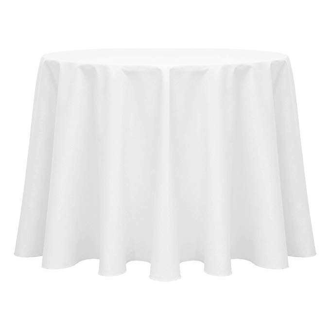 Ultimate Textile -10 Pack- Poly-Cotton Twill 72-Inch Round Tablecloth, White