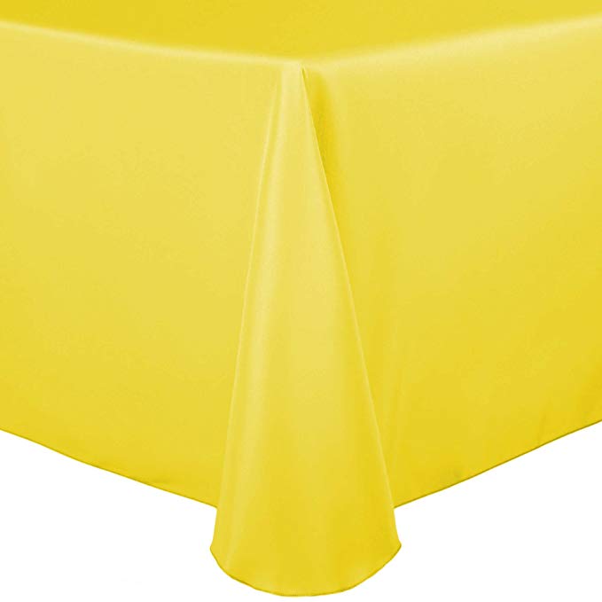 Ultimate Textile -36 Pack- 60 x 120-Inch Oval Polyester Linen Tablecloth, Lemon Yellow