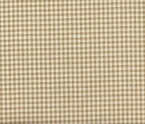 French Country Linen Beige Gingham Check Cotton 90 inch Round Tablecloth