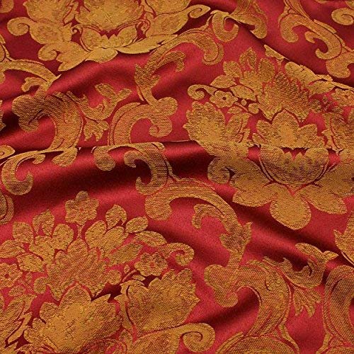 Bright Settings 72 x 120 Inch Rectangle Tablecloth, Beethoven, Burgundy Gold