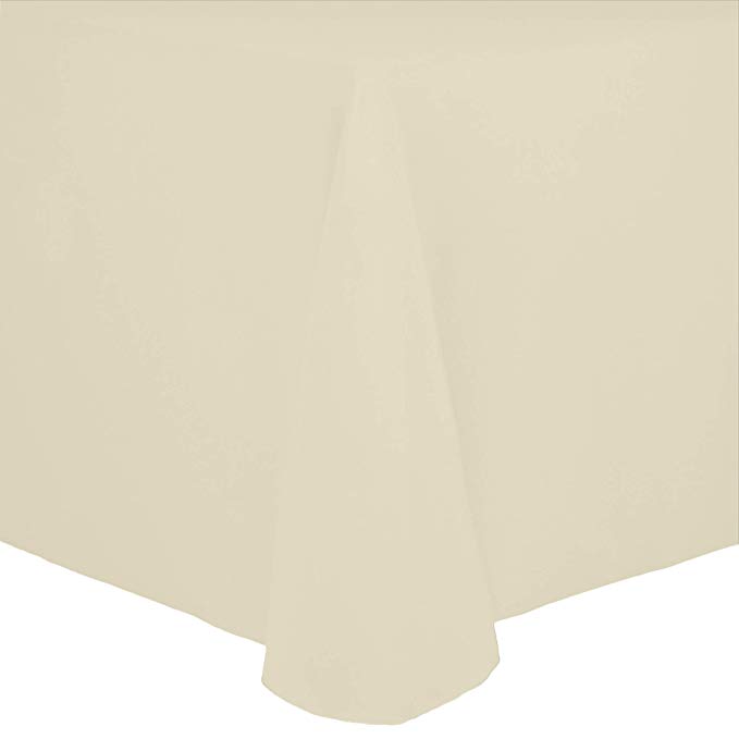 Ultimate Textile Cotton-Feel 90 x 156-Inch Rectangular Tablecloth Ivory Cream