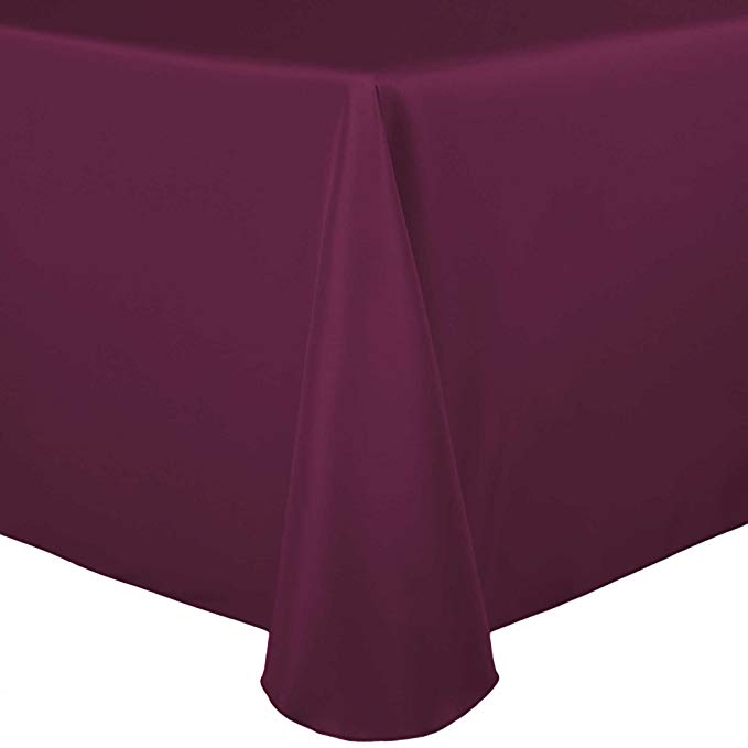 Ultimate Textile -3 Pack- 60 x 84-Inch Oval Polyester Linen Tablecloth, Magenta