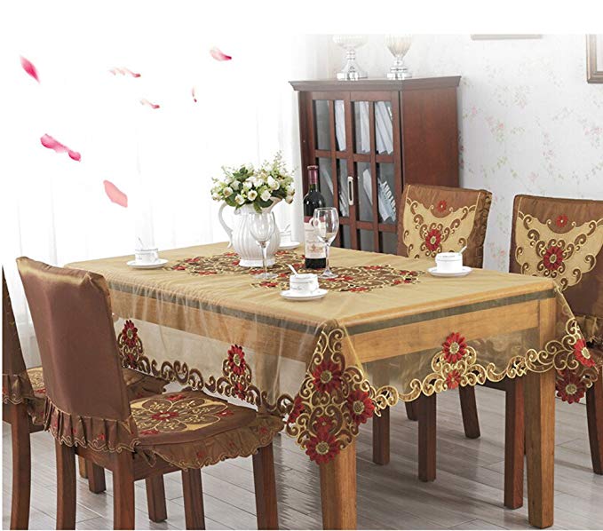 Luk Oil Fashion Bohemia European Style Rectangle Tablecloth Transparent Gauze Embroidered Table Cloth 55