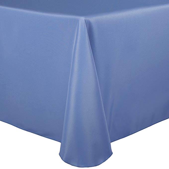 Ultimate Textile -30 Pack- 70 x 104-Inch Oval Polyester Linen Tablecloth, Periwinkle Blue