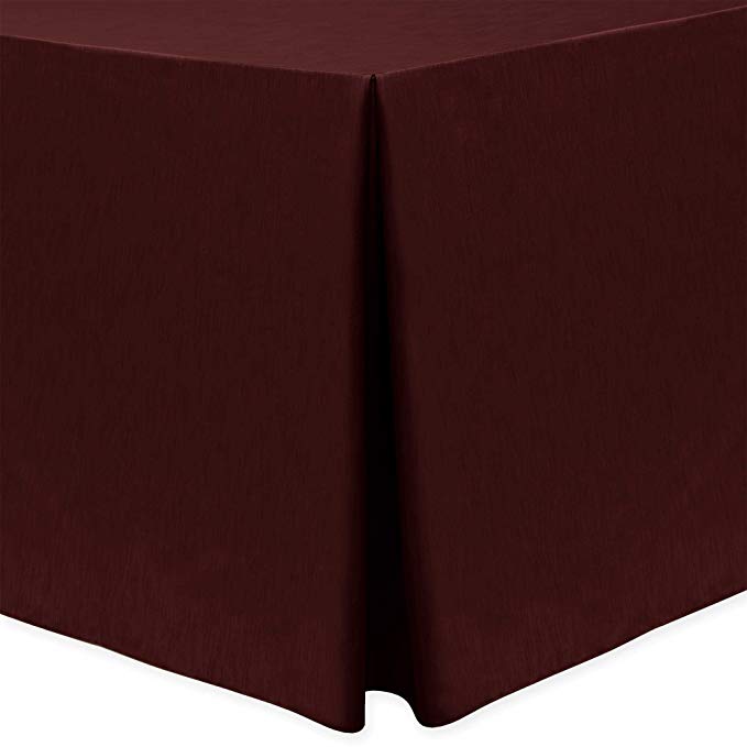 Ultimate Textile -2 Pack- Shantung - Majestic 4 ft. Fitted Tablecloth - Fits 24 x 48-Inch Rectangular Tables 36