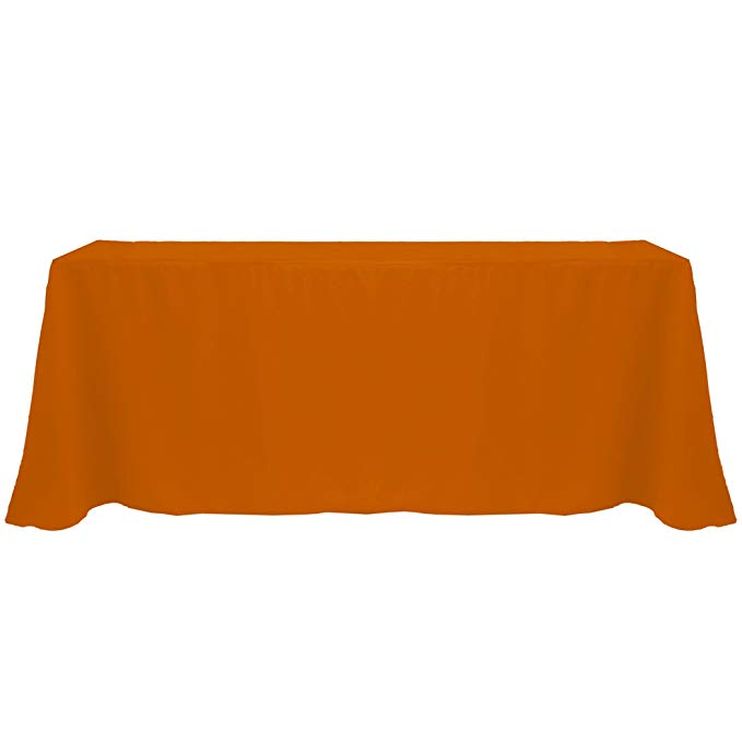 Ultimate Textile -2 Pack- 90 x 132-Inch Rectangular Polyester Linen Tablecloth with Rounded Corners, Burnt Orange