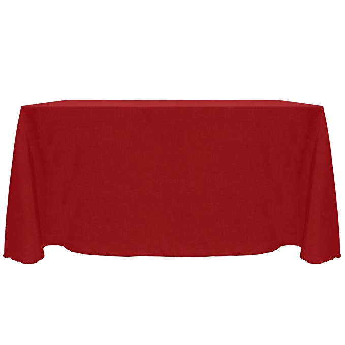 Ultimate Textile -3 Pack- Reversible Shantung Satin - Majestic 90 x 156-Inch Rectangular Tablecloth, Holiday Red