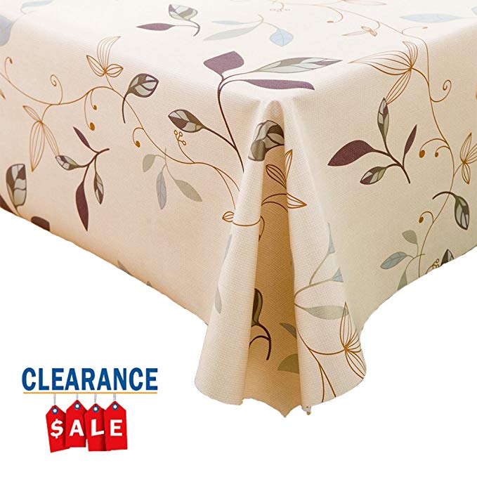 Tablecloth Rectangle Vinyl Table Cover Wipe Clean PVC Table Cloth, Waterproof, Oil-proof, Mildew Proof 54