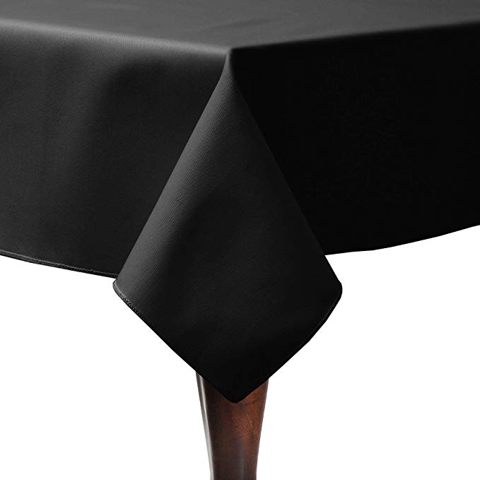 Ultimate Textile -30 Pack- Poly-Cotton Twill 72 x 72-Inch Square Tablecloth, Black