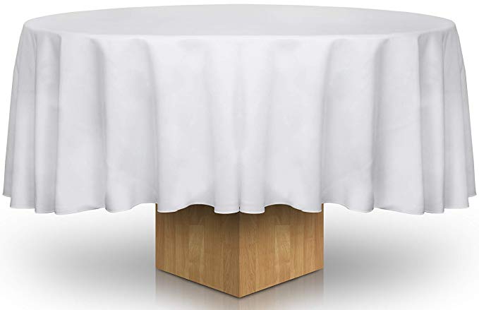 Utopia Kitchen Pack of 20 90 Inches Round Tablecloth - 100 Percent Polyester - White Colour - Professionally Hemmed Edges