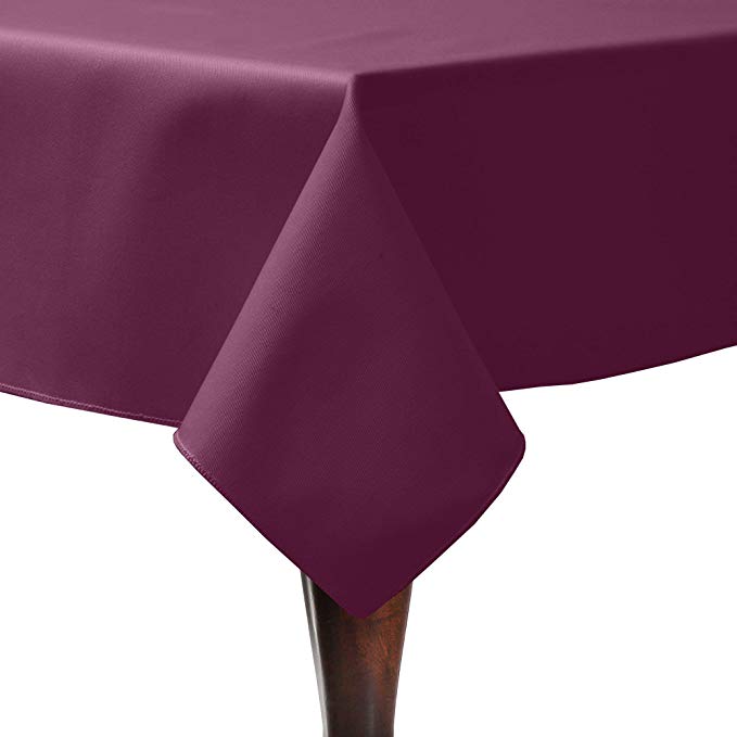 Ultimate Textile -5 Pack- Poly-Cotton Twill 54 x 54-Inch Square Tablecloth, Burgundy Dark Red