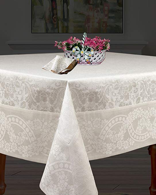 Armani International Finesse Tablecloth 71 by 108-Inch Rectangular- Fits Table for 8 to 10 People - Luxuriously Made by European Linen Masters