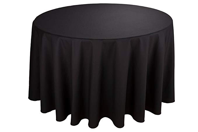 Riegel Premier 100-Percent Polyester 120-Inch Round Tablecloth, Black