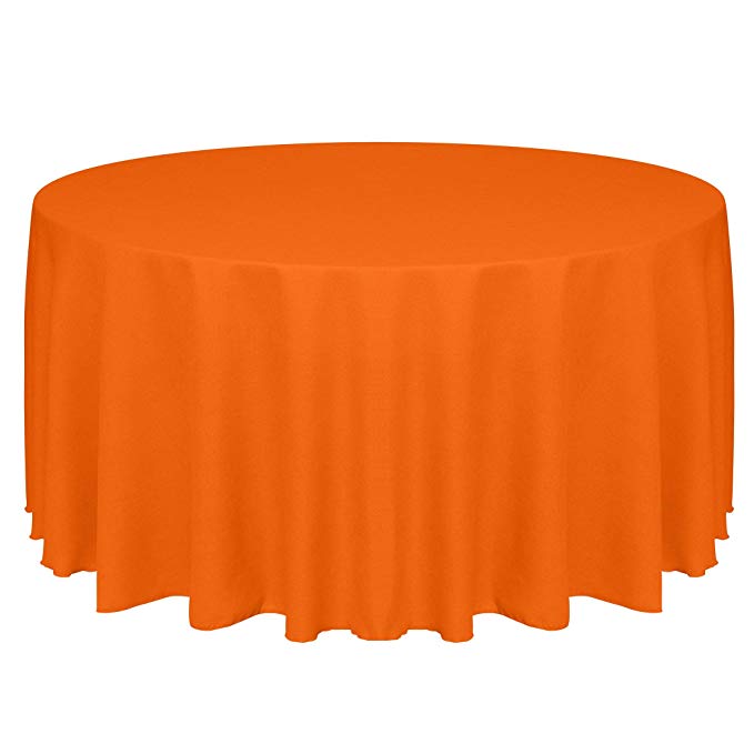 Ultimate Textile -2 Pack- Faux Burlap - Havana 90-Inch Round Tablecloth - Basket Weave, Orange