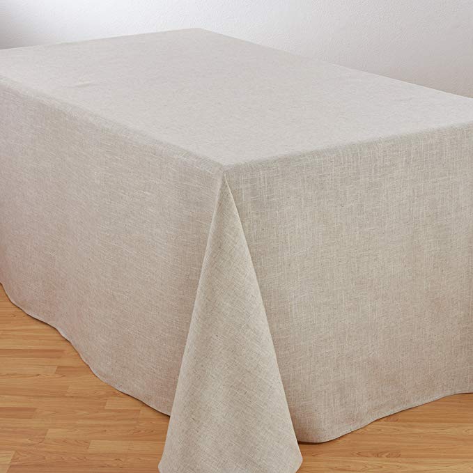 Fennco Styles Classic Linen Blend Natural Tablecloth (90