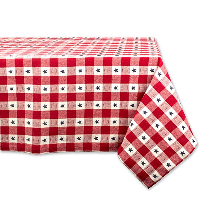 DII Rectangular Cotton Tablecloth for Independence Day, July 4th Party, Summer BBQ and Outdoor Picnics - 60x120