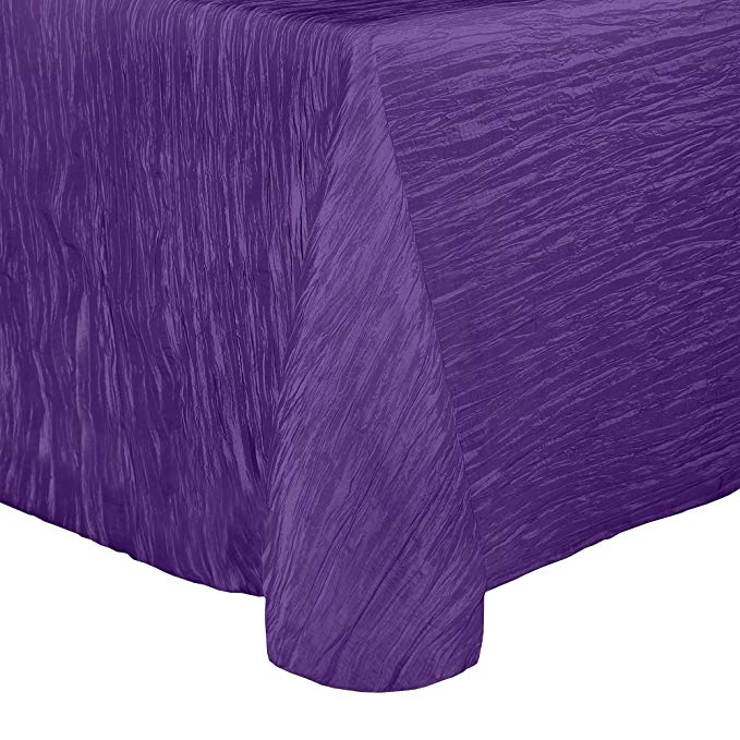 Ultimate Textile -5 Pack- Crinkle Taffeta - Delano 90 x 156-Inch Rectangular Tablecloth, Purple