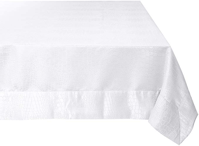 Violet Linen Luxurious Damask Crocodile Design Tablecloth, 70