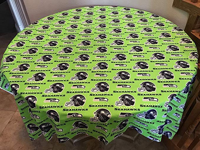 100% Cotton Tablecloth NFL Sports Team Seattle Seahawks Green Print/Sports Parties, Events, Tailgating, BBQ (114