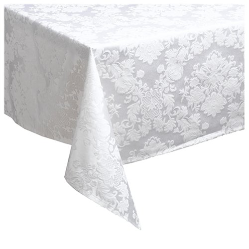 Waterford Table Wiltshire 74 by 84-Inch Oblong Table Cloth, Pearl