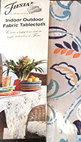 Fiesta Table Linens Jacobean Natural Indoor/Outdoor Tablecloth, 60 by 102 Inches Oblong