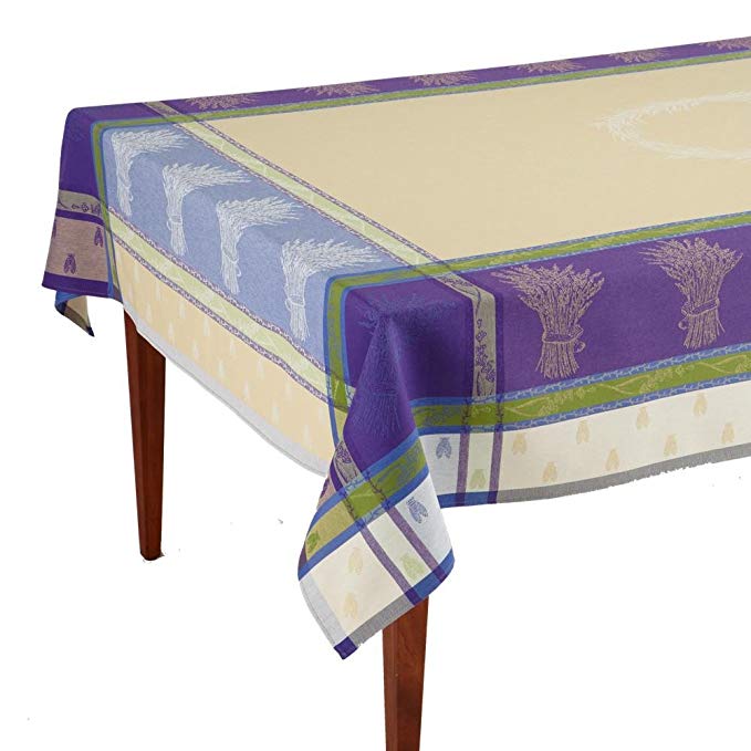 Occitan Imports Lavandine Lavande Jacquard French Tablecloth, 63 x 98 (6-8 people)