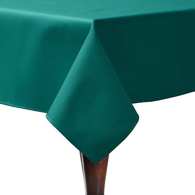 Ultimate Textile -10 Pack- Poly-Cotton Twill 45 x 45-Inch Square Tablecloth, Teal