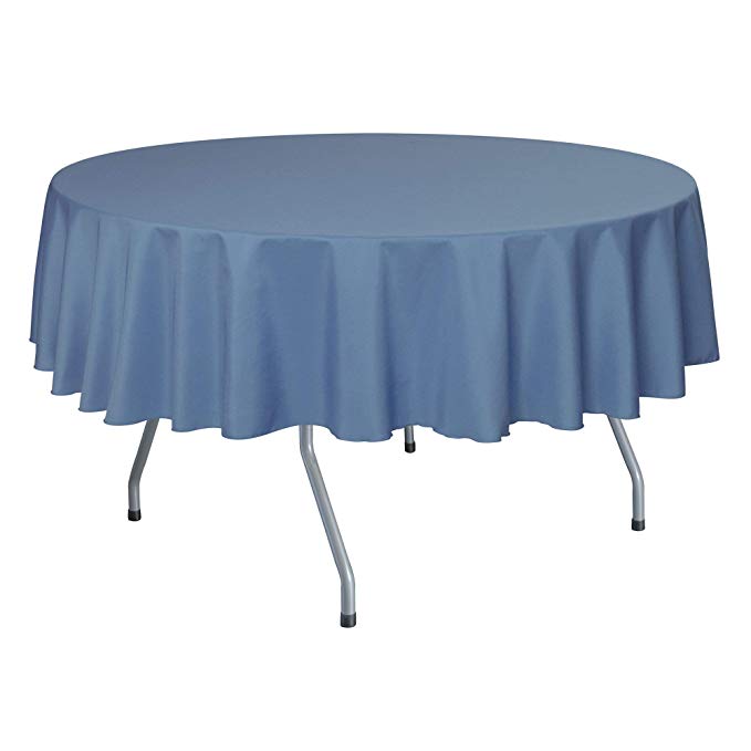 Ultimate Textile -10 Pack- 72-Inch Round Polyester Linen Tablecloth, Periwinkle Blue