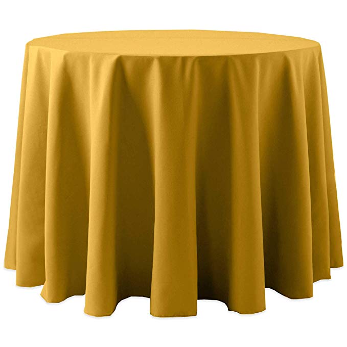 Ultimate Textile -5 Pack- Cotton-Feel 72-Inch Round Tablecloth, Gold