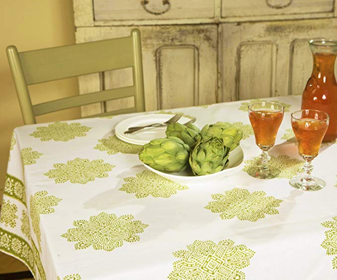 Olive Green Bohemian Indian Designer Luxury Tablecloths and Linens (104