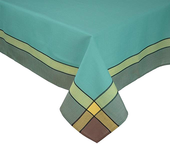 Xia Home Fashions Riviera Collection Contemporary Tablecloth, 60-Inch by 104-Inch, Teal