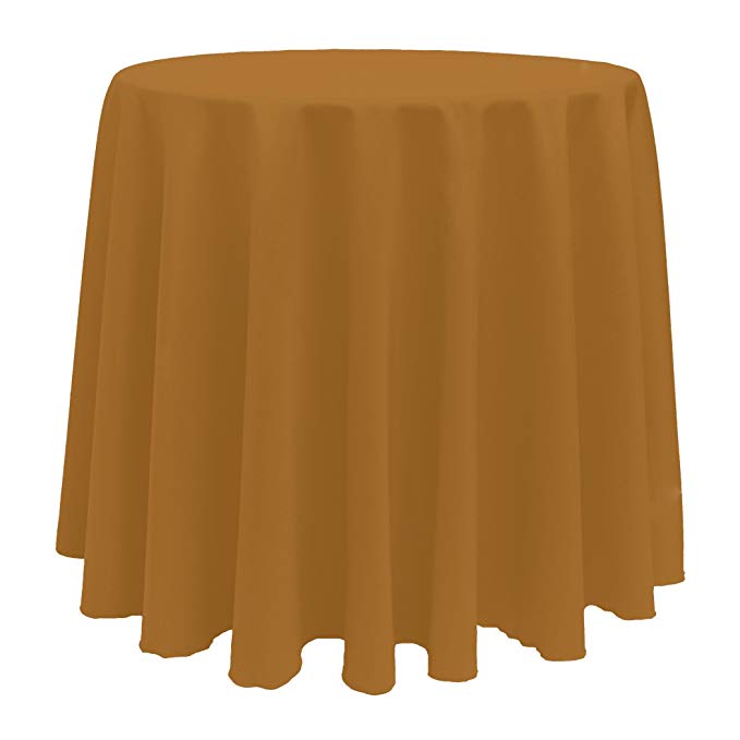 Ultimate Textile -30 Pack- 96-Inch Round Polyester Linen Tablecloth, Copper Brown