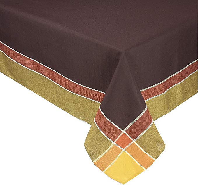 Xia Home Fashions Riviera Collection Contemporary Tablecloth, 60-Inch by 84-Inch, Coffee