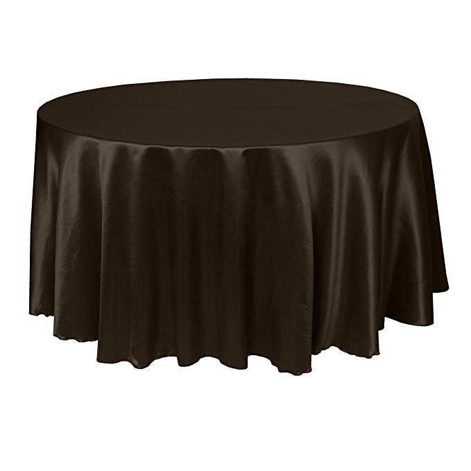 Ultimate Textile -5 Pack- Herringbone - Fandango 120-Inch Round Tablecloth, Chocolate Brown