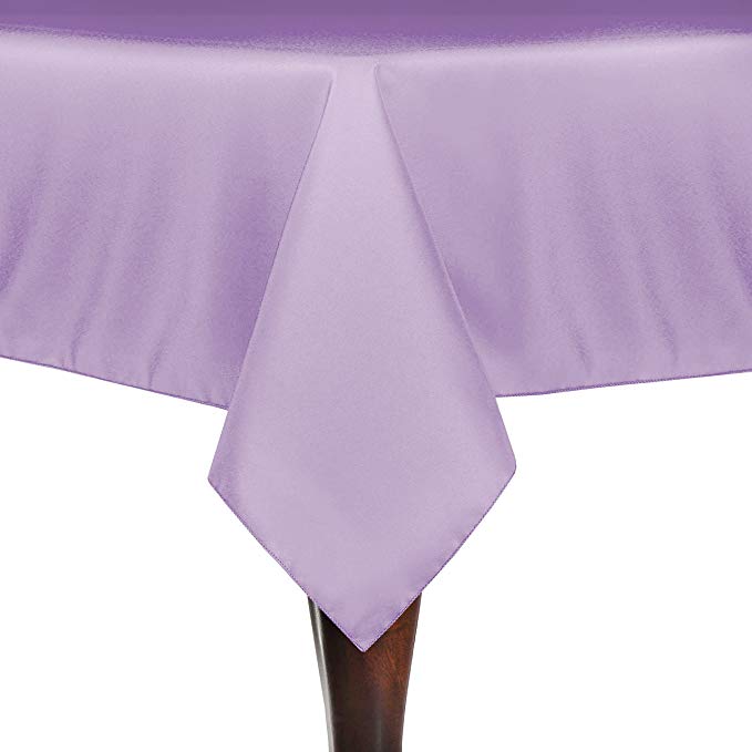 Ultimate Textile -5 Pack- 48 x 52-Inch Rectangle Polyester Linen Tablecloth, Lilac Light Purple