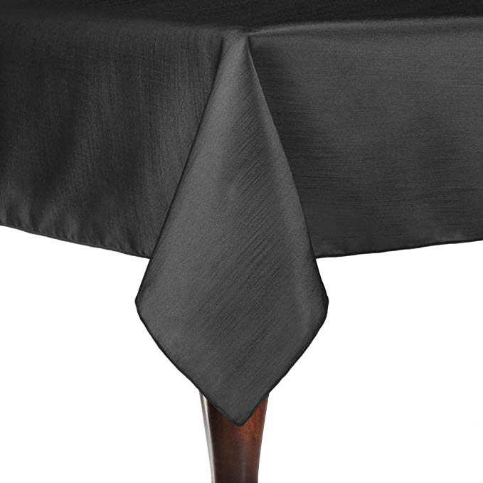 Ultimate Textile -5 Pack- Reversible Shantung Satin - Majestic 60 x 90-Inch Rectangular Tablecloth, Charcoal Grey
