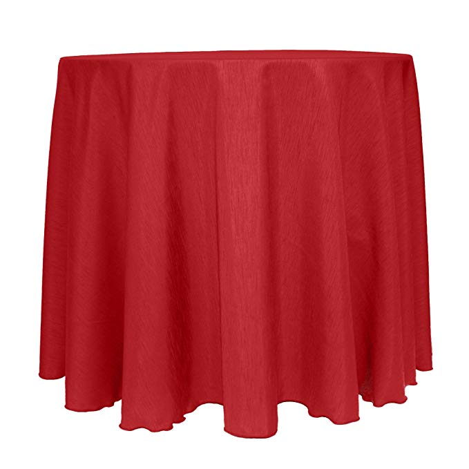 Ultimate Textile -5 Pack- Reversible Shantung Satin - Majestic 84-Inch Round Tablecloth, Holiday Red