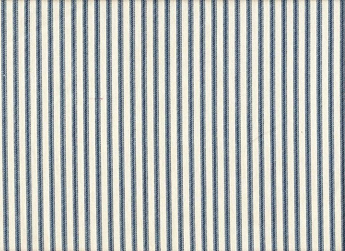 French Country Ticking Stripe Nautical Blue 90