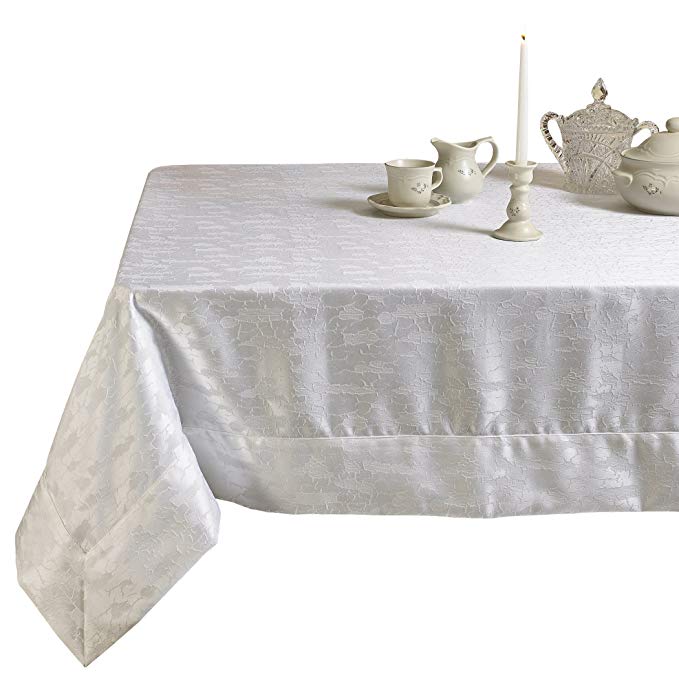 Violet Linen Elegant Victoria Damask Design Tablecloths, 70