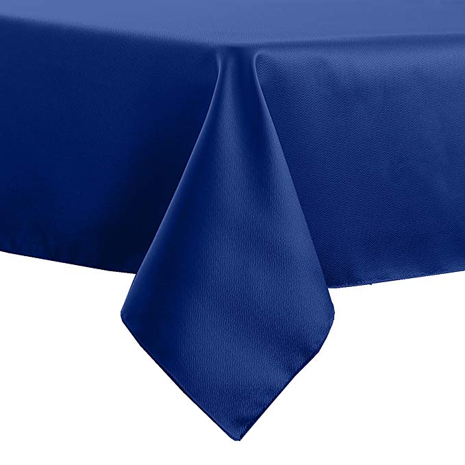 Ultimate Textile -3 Pack- Herringbone - Fandango 58-Inch Square Tablecloth, Royal Blue