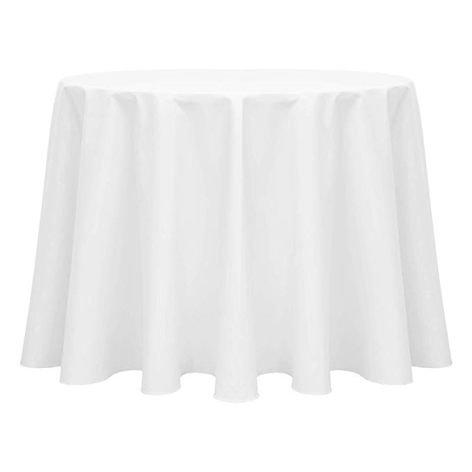 Ultimate Textile Poly-Cotton Twill 120-Inch Round Tablecloth White