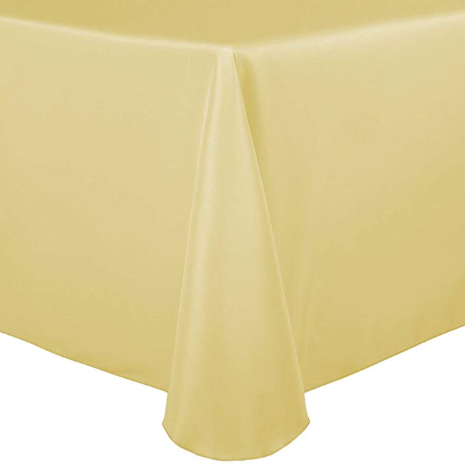 Ultimate Textile -36 Pack- 60 x 102-Inch Oval Polyester Linen Tablecloth, Honey Light Brown