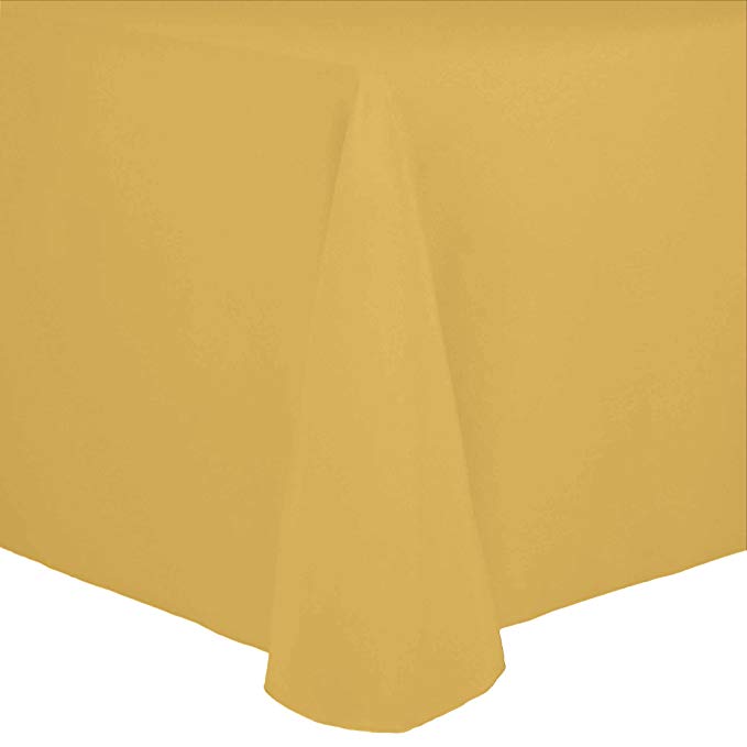 Ultimate Textile -3 Pack- Cotton-Feel 90 x 156-Inch Rectangular Tablecloth, Gold
