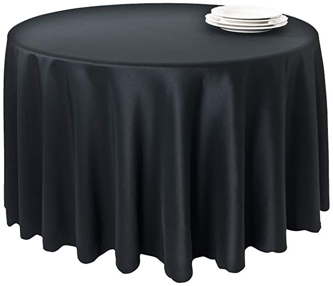 SARO LIFESTYLE LN201 Round Tablecloth Liners, 132-Inch, Black