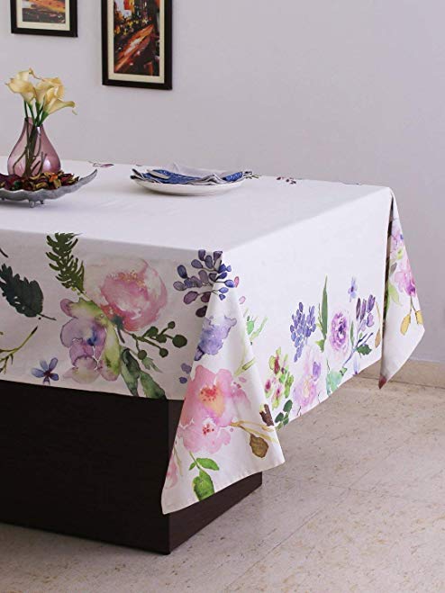 Design Table Cloth, Rectangular 60x120 inches Table Cloth, 100% Cotton, Machine Washable clothes, Unique Design Joie De Vivre by Mayfleurs