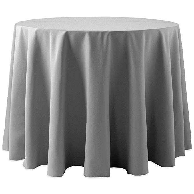 Ultimate Textile -2 Pack- Cotton-Feel 90-Inch Round Tablecloth, Grey