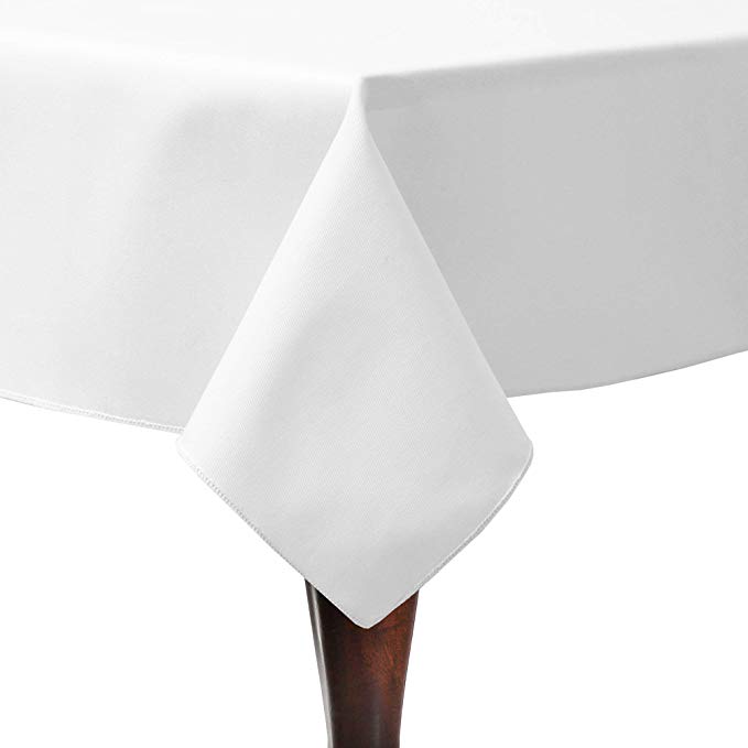 Ultimate Textile -3 Pack- Poly-Cotton Twill 52 x 70-Inch Rectangular Tablecloth, White